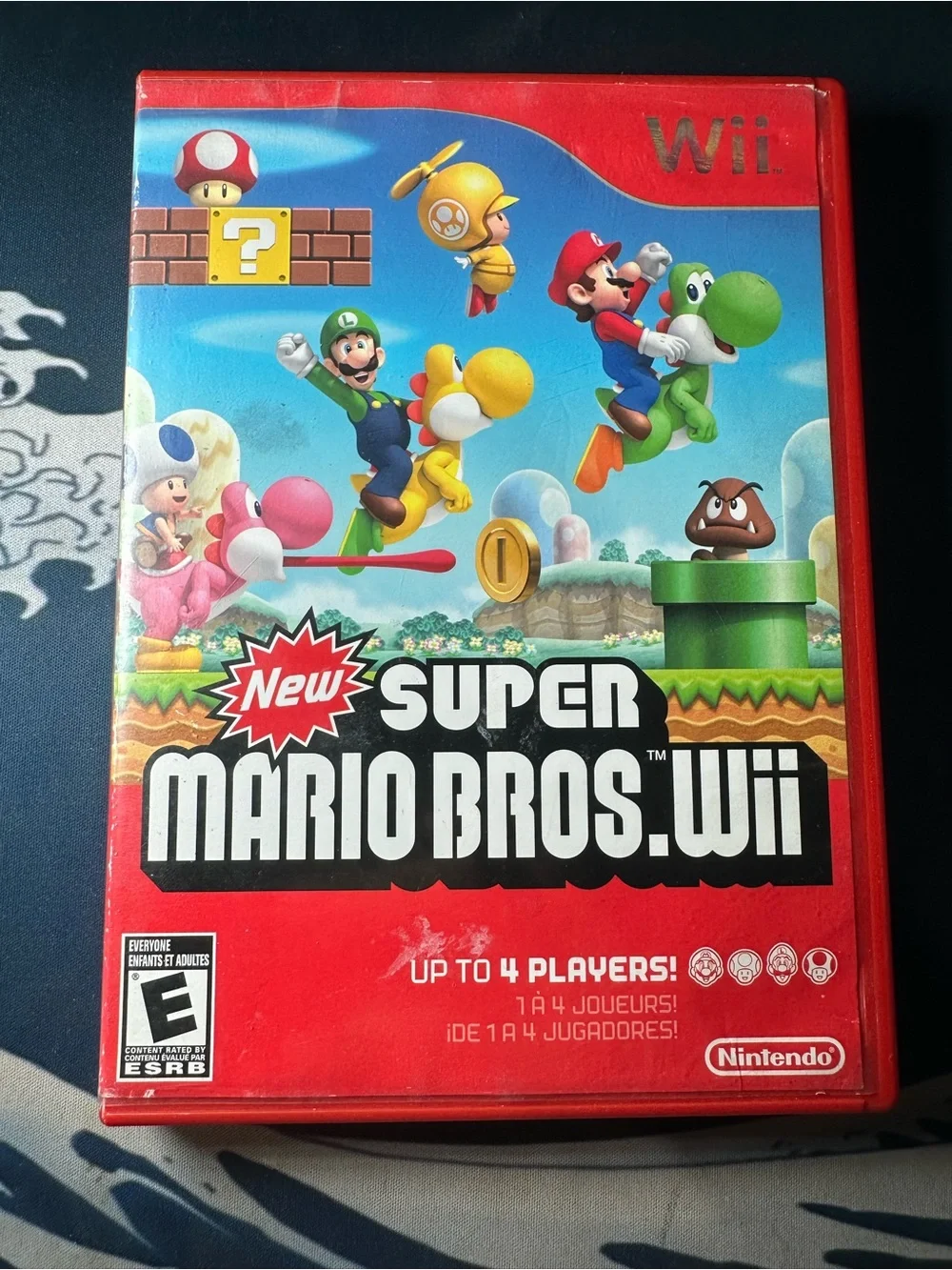 Nintendo New Super Mario Bros. Wii - Red Game Case with Colorful Cover Art